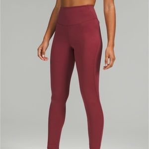 LULULEMON BASE PACE BRICK RED LEGGINGS SIZE 2